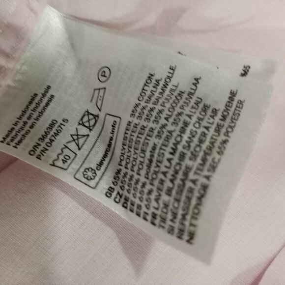 H&M MEN'S SHORT SLEEVE BABY PINK MEN'S DRESS SHIRT COTTON MIX SIZE XL - Picture 2 of 5